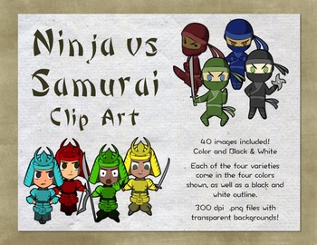 Preview of Ninja and Samurai Clip Art