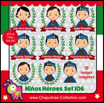 Preview of Niños Héroes Clipart, imágenes, Boy heroes images Set 106