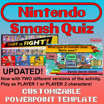 Preview of Nintendo Switch Super Smash Bros. Customizable PowerPoint Template UPDATED!