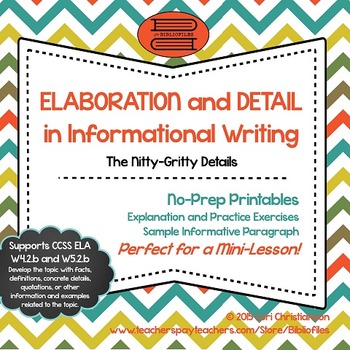 Preview of Details and Elaboration in Informational Writing
