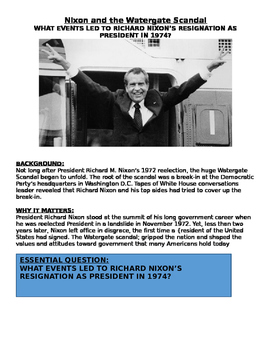 Preview of Nixon & Watergate Scandal: Was his presidency a sucess? or failure