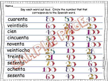 4 spanish teachers worksheets TpT Spanish by Class Numbers Números, 100 20  Spanish