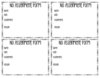 no assignment policy in school