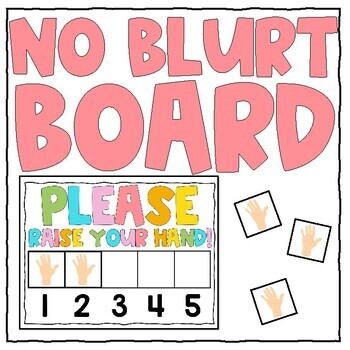 Preview of No Blurt Board Behavior Chart