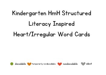 Preview of HmH Inspired Heart/Irregular Word Cards- All 9 Modules