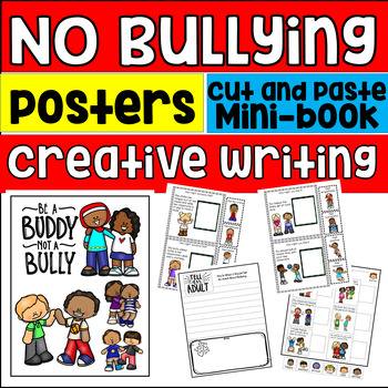 Preview of No Bullying Activities, Posters, NO PREP Worksheets, Cut and Paste, Mini-Books