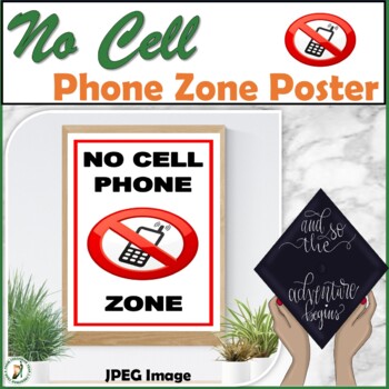 Preview of No Cell Phone Zone Poster 8.5 x14