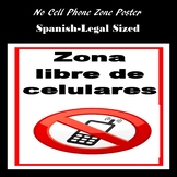 No Cell Phone Zone Poster in Spanish 8.5x14