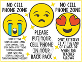 No Cell Phone Zone - Emoji Theme - Classroom Rule Poster