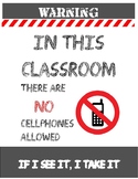 No Cell Phones Sign