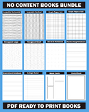 No Content Blank Books Bundle Ready To Print With Cover In