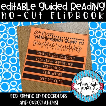 Preview of No-Cut Guided Reading Flipbook For Setting Up Small Group Expectations