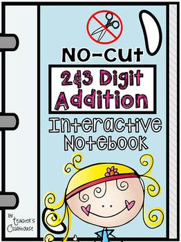 Preview of No-Cut Interactive Notebook {Math}: 2-Digit and 3-Digit Addition Edition