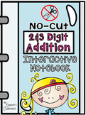 No-Cut Interactive Notebook {Math}: 2-Digit and 3-Digit Ad