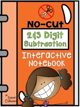 Preview of No-Cut Interactive Notebook {Math}: 2-Digit and 3-Digit Subtraction Edition