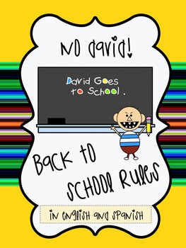 Preview of No, David!  Back to School Rules in English and Spanish