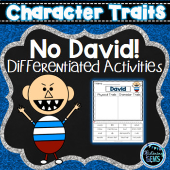 Preview of No David! Character Trait Activities