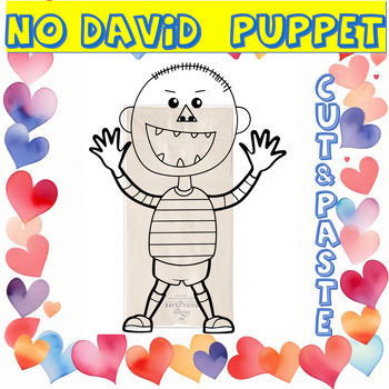 Preview of No David Puppet - Paper Bag Craft Activity - 4K