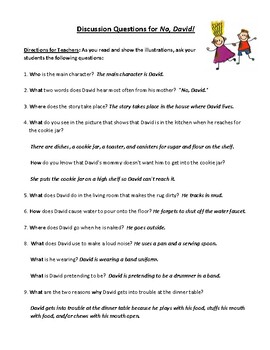Preview of No, David: Questions for Oral Discussion with Children plus Detailed Answer Key