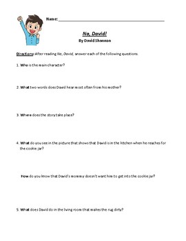 Preview of No, David: Worksheet, Assessment, or Homework with Detailed Answer Key