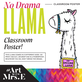 Preview of No Drama Llama | Classroom Visual