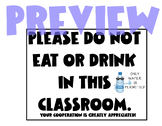 No Eating Classroom Sign