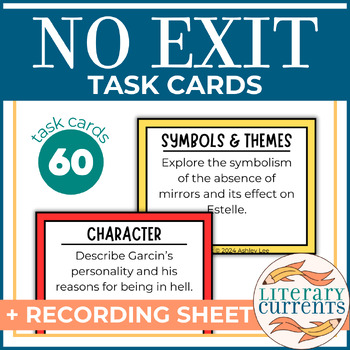 Preview of No Exit | Sartre | Analysis Task Cards Response Sheet | AP Lit HS ELA