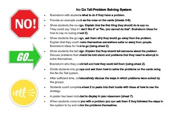 Preview of No Go Tell Problem Solving Strategy