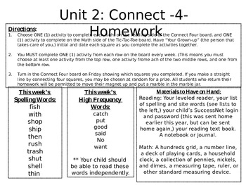 Preview of No Grade Homework for Math and Reading