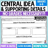Central Idea & Supporting Details in Nonfiction: "No Grade