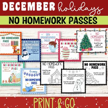 Preview of No HW Pass | Homework Free Pass | No Homework Passes | Editable No HW Pass