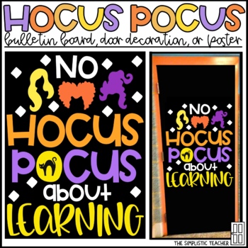 Preview of No "Hocus Pocus" Fall Bulletin Board, Door Decor, or Poster