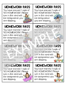 free no homework passes