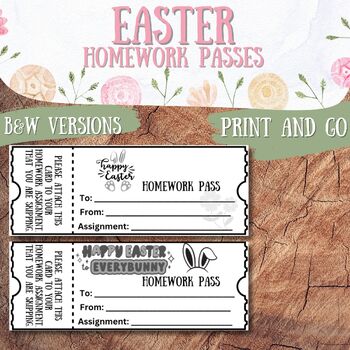 easter no homework pass