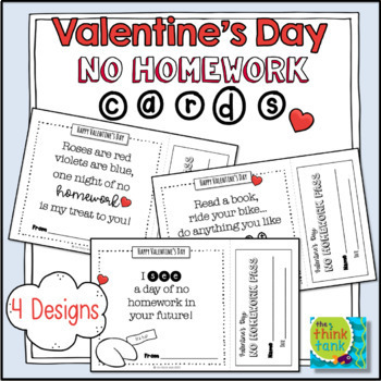 Preview of Valentine's Day Cards | No Homework Pass
