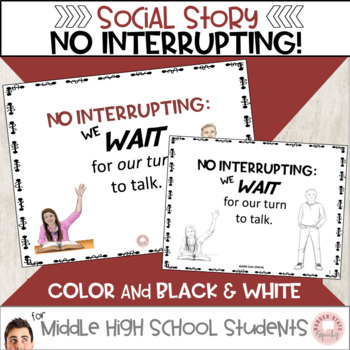 Preview of No Interrupting Social Story Conversation Skills Middle and High School