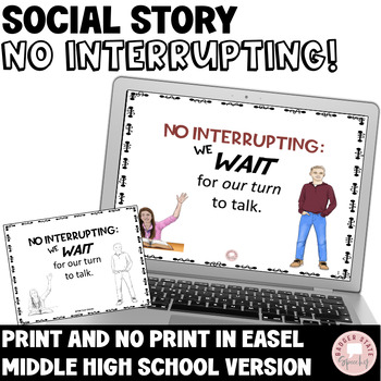 Preview of No Interrupting Social Story Conversation Skills Middle and High School