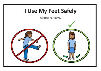 Preview of No Kicking/I Use Safe Feet Social Narrative Story