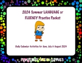 No/Low Prep Calendar Summer Activities - Language/Fluency