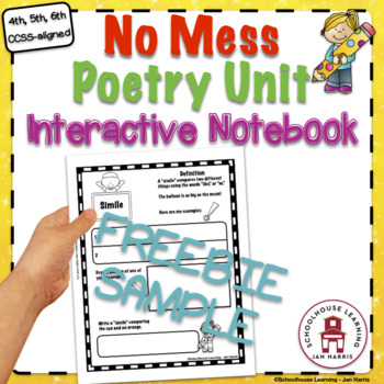 Preview of Poetry Unit Interactive Notebook FREEBIE SAMPLE