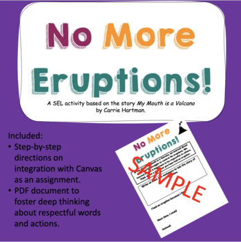 Preview of No More Eruptions- My Mouth is a Volcano Freebie