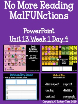 Preview of No More Reading MalFUNctions PowerPoint Level 3 Unit 13 Week 1 Day 4*No Prep