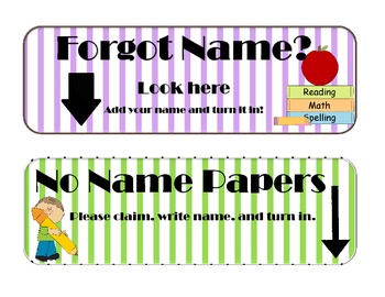 No Name Solution - Whiteboard Signs ***FREEBIE*** by Mrs Fun to Know