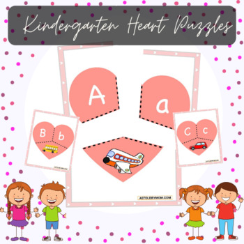 Preview of No PREP Heart Puzzles - Numbers & Alphabet Matching Puzzles - Color & B&W