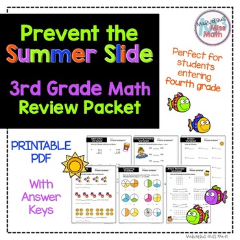 Preview of No PREP Printable Third Grade Math Skills Review- Prevent the Summer Slide