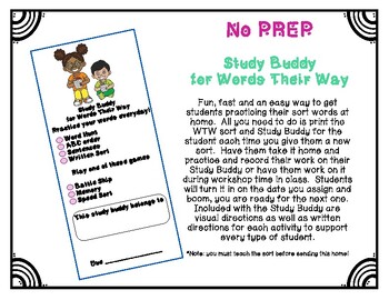 Preview of No PREP Study Buddy for Words Their Way