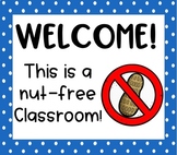 No Peanuts Sign for a Nut-Free Classroom