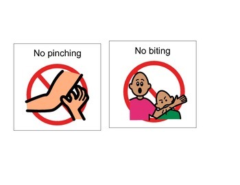 No Pinching Picture for Classroom / Therapy Use - Great No