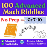 No Prep! 100 Advanced Math Riddles / Brain-teasers / Problem Solving | Test