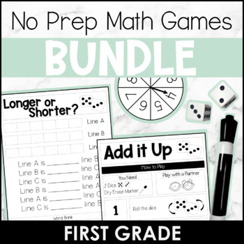 Preview of 1st Grade Dice & Spinner No Prep Math Games BUNDLE